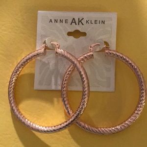 Anne Klein Rose Gold Hoop Earrings